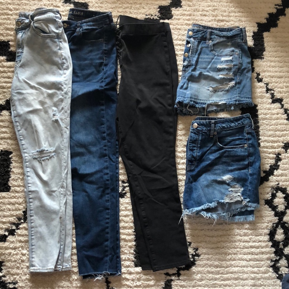 American Eagle Jeans, Jegging, and Shorts Lot Sz 14